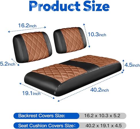 Nokins Golf Cart Cart Covers Fit Club Car DS Pre-2000 Seat Cushion و Golf Cart Vinyl Diamond Pront Coves و Soft/Scratch-Detistan in Kuwait