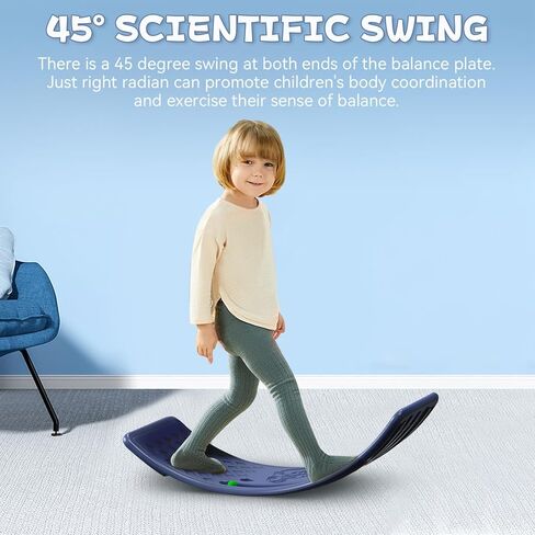 Rocker Board Balancing Training,Balance Board, Plastic Balance Seesaw Board with Elastic Ball, Improves Motor Skills and Build Core Strength, for Kids Toddlers Teens Balance Training, Balance boa in Kuwait