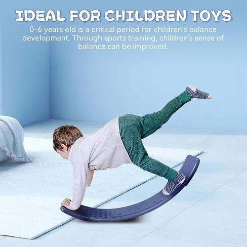 Rocker Board Balancing Training,Balance Board, Plastic Balance Seesaw Board with Elastic Ball, Improves Motor Skills and Build Core Strength, for Kids Toddlers Teens Balance Training, Balance boa in Kuwait