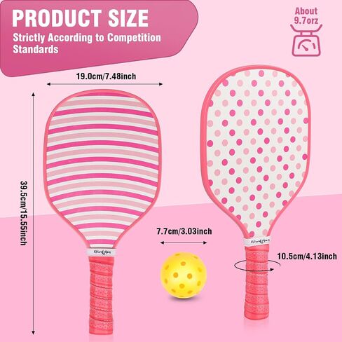 Wood Pickle Paddles Set of 4 with 4-40 Holes Pickleball Balls and Carry Bag, Wood Pickle Rackets Gifts for Adults, Kids and Beginners with Comfort Grip NE1 in Saudi Arabia
