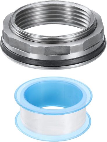 UXCELL 2PCS Bulkhead Fitting 1 "Female 304 Stains Stefic Feethic Tank Mostic Adapter Thru-Bulk Pipe مع شريط ختم لخزان الماء وحوض الاستحمام وحوض بالوعة in Saudi Arabia