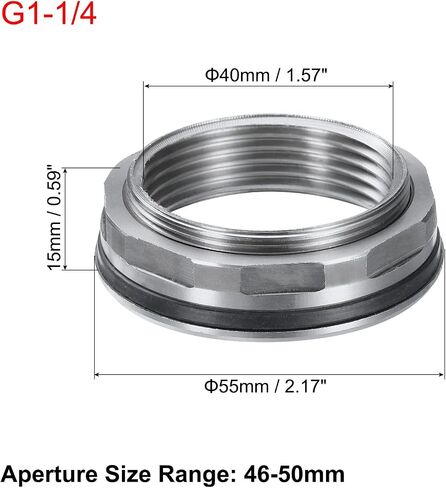 UXCELL 2PCS Bulkhead Fitting 1 "Female 304 Stains Stefic Feethic Tank Mostic Adapter Thru-Bulk Pipe مع شريط ختم لخزان الماء وحوض الاستحمام وحوض بالوعة in Saudi Arabia