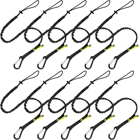 BearTOOLS Tool Lanyard with Standard Spring Carabiner and Adjustable Loop End, 90cm Length, Maximum Weight Limit 8KG / 17.6lb, Fall Restraint with Shock Cord Stopper, 1 Pack (Black 0911S) in Kuwait