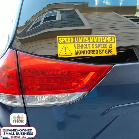 TOTOMO Red 10pk Vehicle Speed is Monitored by GPS Speed Limits are maintained Sticker 10"x3.5" Highly Reflective Premium Quality Car Safety Caution Sign #SDM-14R-10pk in Kuwait