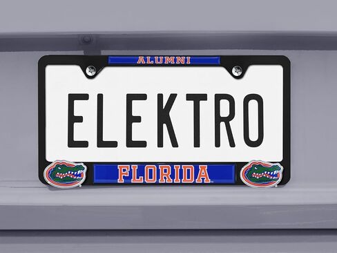 Elektroplate مرخص رسميًا - إطار لوحة الترخيص المعدني لخريجي جامعة فلوريدا مع شعارات ثلاثية الأبعاد مثبتة | حامل علامة السيارة المعدنية الممتازة | ملحق السيارات المقاومة للطقس in Kuwait