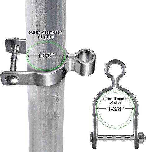 304 Stainless Steel Chain Link Fence Gate Post Hinge, Heavy Duty Gate Hinges, 1-3/8'' Male Post Gate Hinges fit 1-3/8'' Outer Diameter Post/Pipe, 2pcs in Kuwait