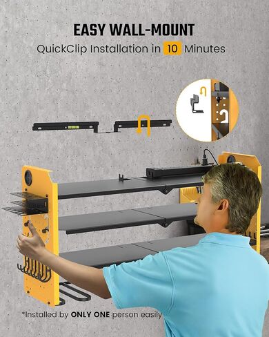 منظم أدوات الطاقة SUPERDANNY على الحائط، قابل للتعديل 4 طبقات 4 رفوف تخزين المثقاب، منظمة المرآب، أداة شماعات المثقاب اللاسلكي، حامل البطارية، رف تخزين عالي التحمل، هدايا للرجال في عيد الميلاد in Kuwait