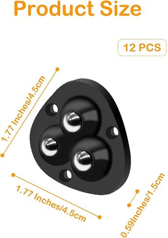 12 Pcs Small Appliance Rollers,Self Adhesive Small Caster Wheels for Kitchen Appliances 360°Rotation Universal Appliance Wheels for Appliances on The Counter,Coffee Maker,Small Furniture(White) in Kuwait