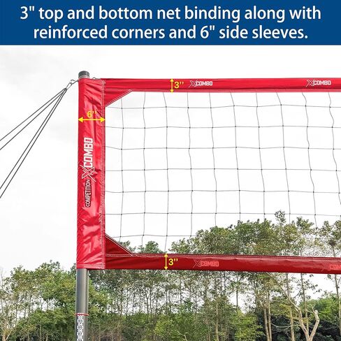Professional Volleyball Net Set Heavy Duty for Outdoor Backyard Portable with Aluminum Adjustable Height Scoring Poles, Regulation Nets System for Tournament, Grass in Saudi Arabia