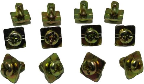 32pcs M4x8 Terminal Block Screws with 8x8mm Square Washers, Color Zinc Plated Carbon Steel, Galvanized Yellow in Kuwait