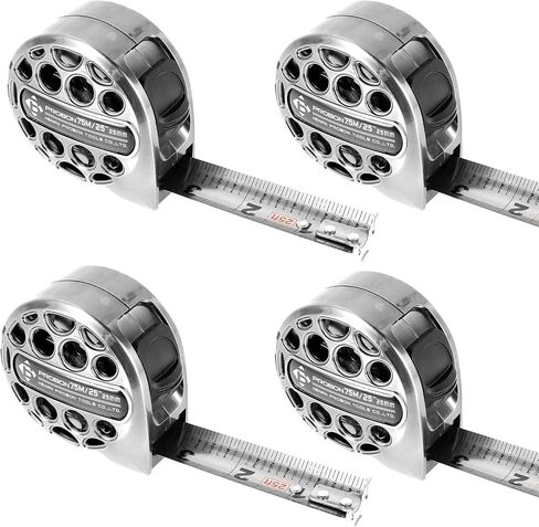 Tape Measure 25'FT Foot/7.5M Stainless Steel Retractable Measuring Tape Double Side Scale Handy Measurement Tape for Construction Household Woodworking (1) in Kuwait