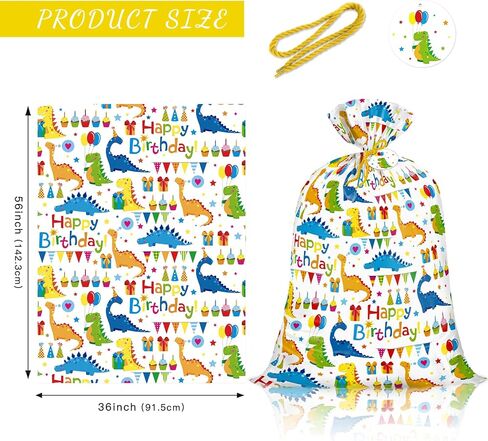Loveinside Jumbo Large Plastic Gift Bag, Birthday Design Plastic Bag with Tag and Tie for Birthday Party, Graduation, Baby Shower - 56" x 36", 1 Pcs - Animal in Saudi Arabia