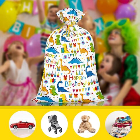 Loveinside Jumbo Large Plastic Gift Bag, Birthday Design Plastic Bag with Tag and Tie for Birthday Party, Graduation, Baby Shower - 56" x 36", 1 Pcs - Animal in Saudi Arabia