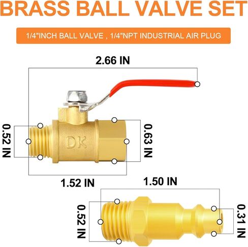 GASHER 1/4 Inch Ball Valve 304 Stainless Steel Mini Shut Off Valve with Stainless Steel Handle in Kuwait