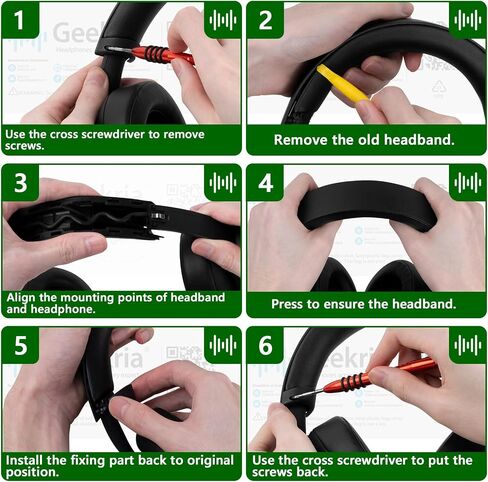 Geekria Protein Leather Headband Pad Compatible with Microsoft Xbox Wireless, Headphones Replacement Band, Headset Head Cushion Cover Repair Part (Black) in Saudi Arabia