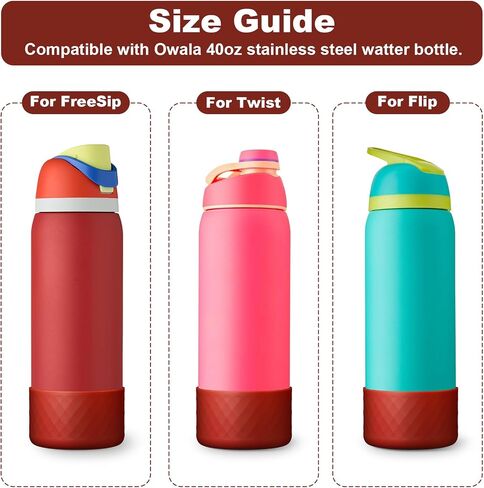Silicone Boot for Owala Water Bottle, Anti-Slip Protective Sleeve for FreeSip/Twist/Flip Stainless Steel Water Bottles, Bottom Cover for Owala Accessories, BPA Free in Kuwait