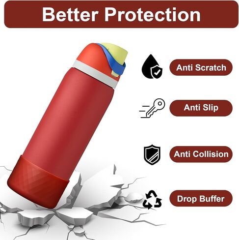 Silicone Boot for Owala Water Bottle, Anti-Slip Protective Sleeve for FreeSip/Twist/Flip Stainless Steel Water Bottles, Bottom Cover for Owala Accessories, BPA Free in Kuwait