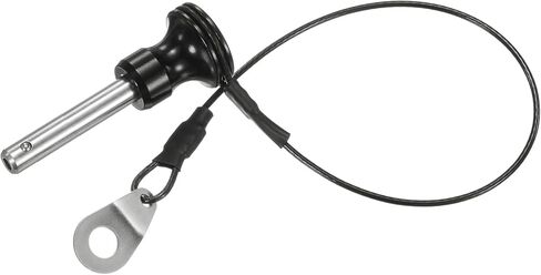 دبوس قفل الكرة، قطر 1/4 بوصة [6 مم]، 1-3/8 [35 مم] طول الاستخدام، دبابيس سريعة الفك بزر ضغط مع كابل حبل لمكبر الصوت/الطيران/صالة الألعاب الرياضية/الآلة [304 الفولاذ المقاوم للصدأ] in Kuwait