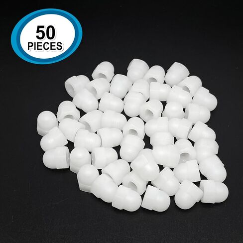 50pcs أبيض نايلون سداسي تزيين الغطاء الجوز ، hex رأس القبة القبة جوز الجوز (M5-0.8mm) in Kuwait