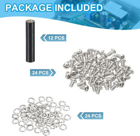 PATIKIL M3X50MM PCB Support Spacer ، 12 Set 50mm/1.97 "دعم ارتفاع PCB Board Board Board STAND FLAT HEAD PLASTION PORLO in Saudi Arabia