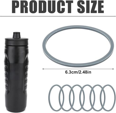 6pcs Replacement Gasket Compatible with Under Armour 32oz Squeeze Water Bottle, Silicone Lid Seal Replacement for Under Armour Water Cup Lid Ring Accessory Part for 32oz Squeeze Water Bottle in Saudi Arabia