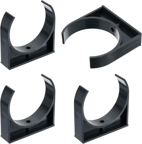 uxcell 6Pcs PVC Water Pipe Clamps Clips, U-Shaped Tubing Hose Buckles, Irrigation Tube Holder for 63mm OD for TV Trays Tubing Hose Hanger Support Tubing, Black in Kuwait