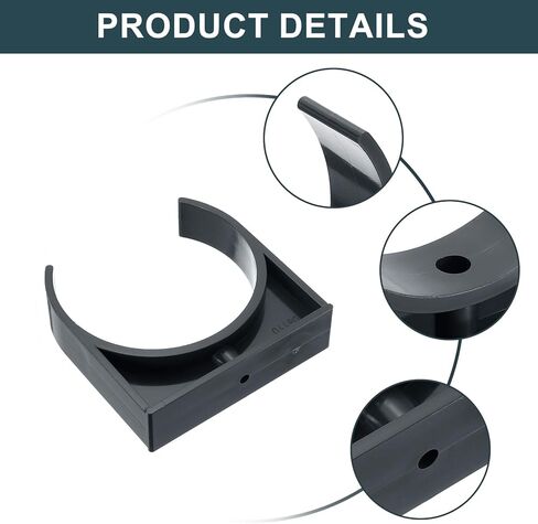 uxcell 6Pcs PVC Water Pipe Clamps Clips, U-Shaped Tubing Hose Buckles, Irrigation Tube Holder for 63mm OD for TV Trays Tubing Hose Hanger Support Tubing, Black in Kuwait