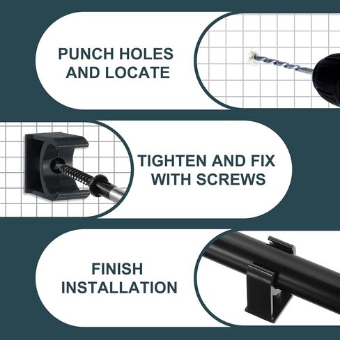 uxcell 6Pcs PVC Water Pipe Clamps Clips, U-Shaped Tubing Hose Buckles, Irrigation Tube Holder for 63mm OD for TV Trays Tubing Hose Hanger Support Tubing, Black in Kuwait