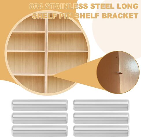 Create idea 50pcs 5x45mm Shelf Bracket Dowel Pins 304 Stainless Steel Round Head Flat Chamfered End Dowel Pin for Bookcase Furniture Repairing Installation in Kuwait