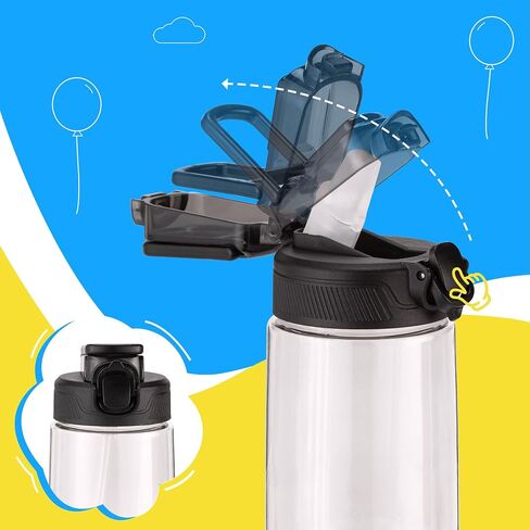 Bottles Bottles Bottles ، 6 حزمة 14 أوقية زجاجة مياه صافية مع مقبض القش والاحتفال ، أكواب بلاستيكية للتسرب القابلة لإعادة الاستخدام للبنين إلى التخييم على السفر الرياضي ، هدية DIY شخصية مخصصة in Kuwait