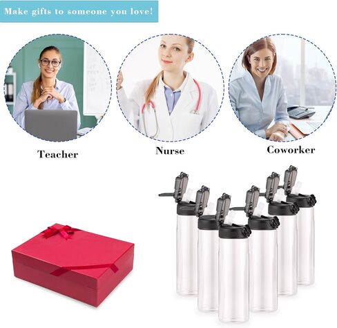 Bottles Bottles Bottles ، 6 حزمة 14 أوقية زجاجة مياه صافية مع مقبض القش والاحتفال ، أكواب بلاستيكية للتسرب القابلة لإعادة الاستخدام للبنين إلى التخييم على السفر الرياضي ، هدية DIY شخصية مخصصة in Kuwait