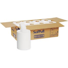 مناشف ورقية عالية السعة Sofpull Centerpull بواسطة GP Pro (Georgia-Pacific) ، 28143 ، أبيض ، 4 لفات لكل حالة ، 567 مناشف لكل لفة