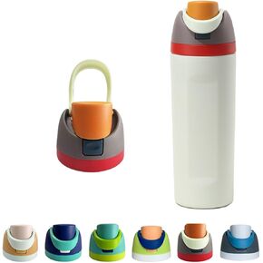 غطاء بديل لـ Owala Freesip، غطاء بديل متوافق مع أحجام أكواب Owala 16oz 24oz 32oz 40oz هذا الغطاء العلوي لزجاجة المياه الخالي من مادة BPA والذي يعمل بلمسة واحدة يضمن ختم مانع للتسرب (أسود)
