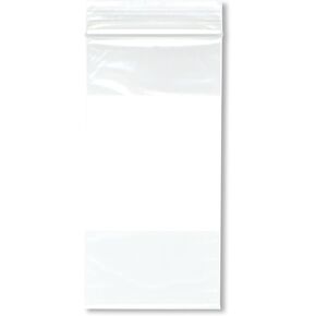 Plymor 3" x 6" (Pack of 200), 2 Mil White-Block Zipper Reclosable Plastic Bags