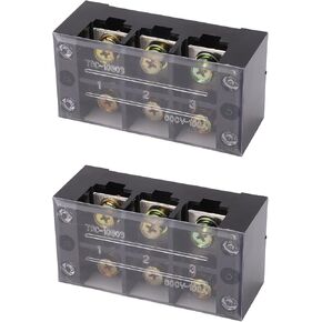 2 PCS Terminal Strip Block 100A 600V الحالي كتلة دائرة أرضية سهلة الأسلاك سهلة متينة لنظام توزيع طاقة الإضاءة (4 مواضع)