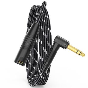 1/4 TRS الزاوية اليمنى لكبل الصوت الذكور XLR ، 10 أقدام و 3 أقدام XLR كابل الصوت المتوازن للذكور للخلاط ، والميكروفون ، والاستوديو ، ومعدات المرحلة ، واتصال موثوق للصوت الواضح