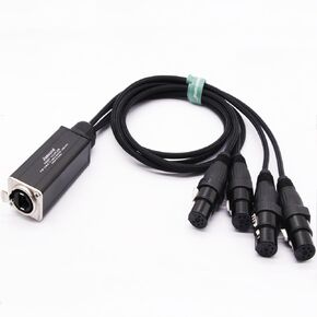 BestParts 4 قنوات 5-Pin XLR ذكر وأنثى إلى كابل Ethercon - جهاز استقبال ثعبان متعدد الشبكات Cat6 مدمج - 5-Pin XLR، قنوات DMX عبر كابل RJ45 Cat5/Cat6 Ethernet