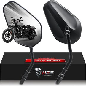 مرايا الدراجات النارية MZS Blcak، M8 Touring ملحقات مرآة جانبية لمقود الرؤية الخلفية متوافقة مع Sportster Road King Street Glide Electra Dyna Softail Ultra Vrod CVO