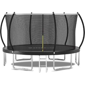 SkyBound Trampoline with Curved Safety Padded Poles - Large Outdoor Backyard ASTM Safety Approved Trampolines for Kids & Adults - Heavy Duty Recreational Outside Trampoline with Safety Net in Kuwait