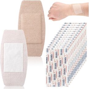 Funtery 30 PCS ضمادات السيليكون ضوئية كبيرة من السيليكون اللصق الضمادات المسنين غير المؤلمان ضمادات السيليكون لجروح الجلد الهشة الحساسة (4 × 3 بوصة)
