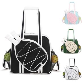 Pickleball Bag, Pickleball Bags for Women Men Teens with Waterproof Pocket & Fence Hook, Pickleball Tote Bag