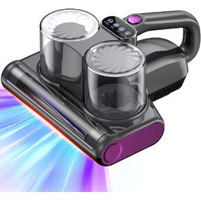 مكنسة فراغ مرتبة ، فراغ سرير شفط قوي 16 كيلو بايت مع 253.7nm UV-C الضوء والتدفئة بالموجات فوق الصوتية والارتفاع ، كوب غبار مزدوج ، 500 واط ، سلك
