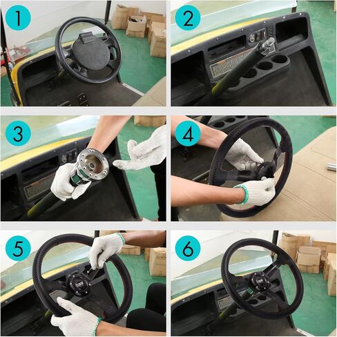 عجلة قيادة عربة الجولف 10L0L، تصميم عالمي يناسب Yamaha EZGO RXV & TXT، Club Car DS، Club Car Precedent Tempo معظم عربة الجولف in Kuwait