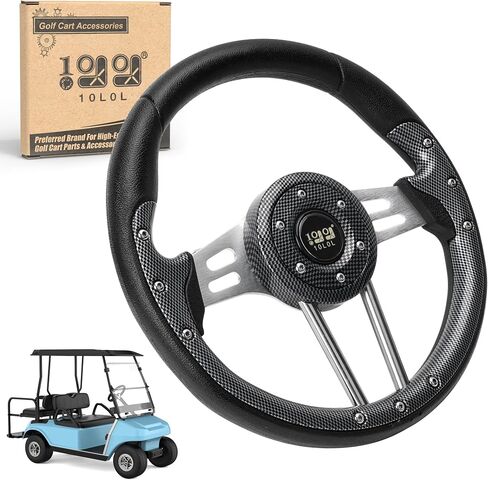 عجلة قيادة عربة الجولف 10L0L، تصميم عالمي يناسب Yamaha EZGO RXV & TXT، Club Car DS، Club Car Precedent Tempo معظم عربة الجولف in Kuwait