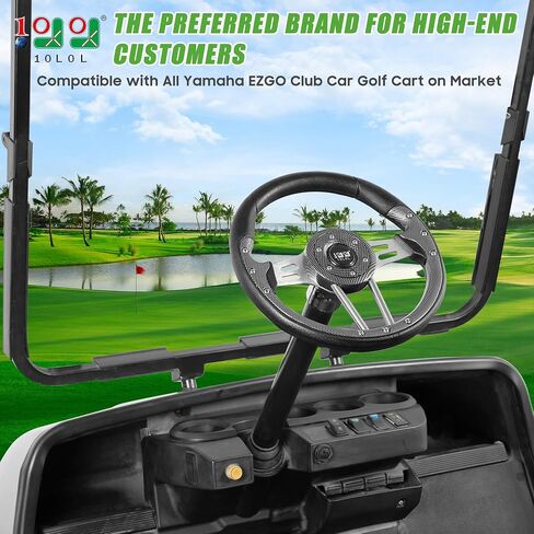 عجلة قيادة عربة الجولف 10L0L، تصميم عالمي يناسب Yamaha EZGO RXV & TXT، Club Car DS، Club Car Precedent Tempo معظم عربة الجولف in Kuwait