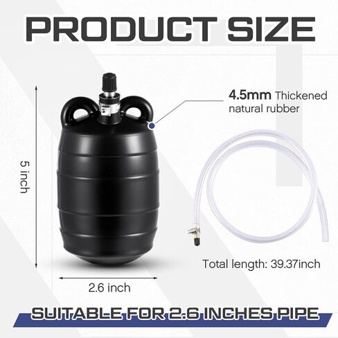 Inflatable Pipe Plug 12 Inch Sewer Test Plug with 39.37 Extension Hose Rubber Test Pipe Plug Plumbing Test Pipe Pressure Test Plug Balloon Plug for Sewage Pipeline Inspection in Kuwait