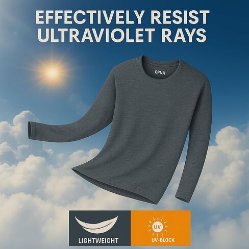 Men's Long Sleeve Moisture Wicking Athletic Shirts, Dry Fit Long Sleeve UV Protection Shirts Men for Workout, Running, Hiking in Kuwait