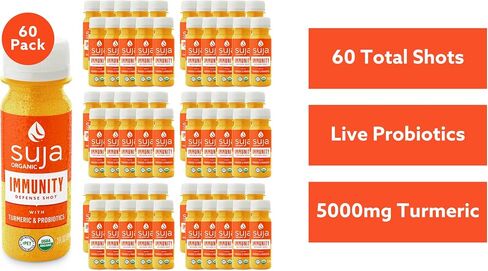 Suja Organic Immunity Wellness Shot مع الكركم والبروبيوتيك 2 أونصة، سائل (عبوة من 10) in Kuwait