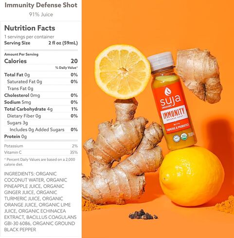 Suja Organic Immunity Wellness Shot مع الكركم والبروبيوتيك 2 أونصة، سائل (عبوة من 10) in Kuwait