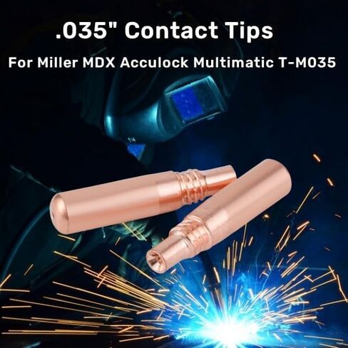 MIG لحام نصائح التلامس .035 "(0.9 مم) لسلسلة Miller MDX MIG باستخدام Miller MDX Diffuser D-M100 D-M250 T-M035 (20-PK) in Kuwait